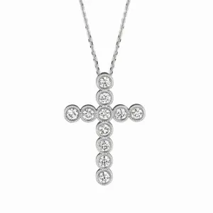 DIAMOND CROSS NECKLACE 14K GOLD (1.09 CTW) 2