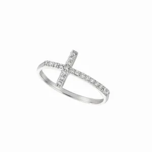 DIAMOND CROSS RING 14K GOLD (0.2 CTW)