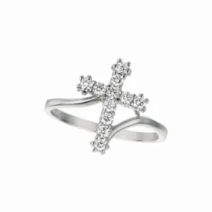 DIAMOND CROSS RING 14K GOLD (0.33 CTW)