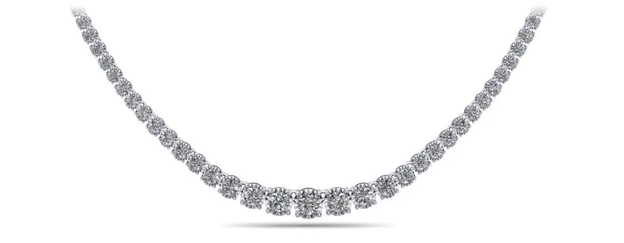 Diamond Crown Tennis Diamond Necklace with 20.14 ct.(finished)