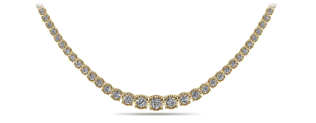 Diamond Crown Tennis Diamond Necklace with 20.14 ct.(finished)