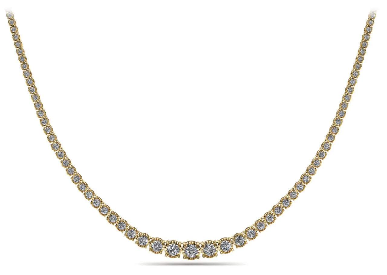 Diamond Crown Tennis Diamond Necklace with 20.14 ct.(finished)