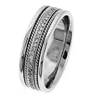 Diamond Eternity Hand Braided Cord Ring Band