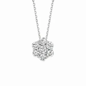 DIAMOND FLOWER NECKLACE 14K GOLD (0.33 CTW)