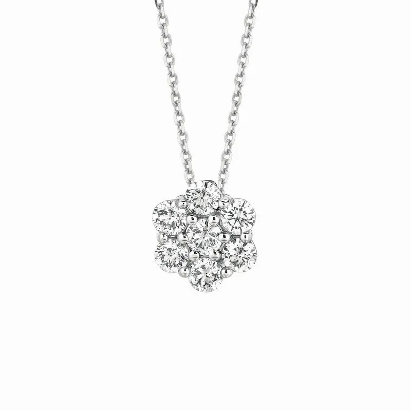 DIAMOND FLOWER NECKLACE 14K GOLD (0.33 CTW)