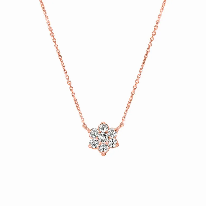 DIAMOND FLOWER NECKLACE 14K GOLD (0.75 CTW)