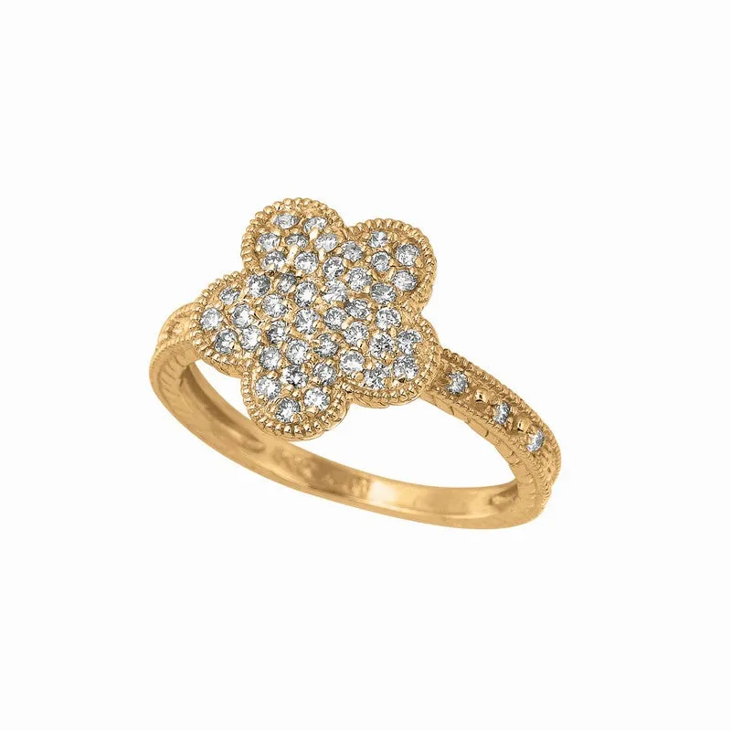 DIAMOND FLOWER RING 14K GOLD (0.5 CTW)