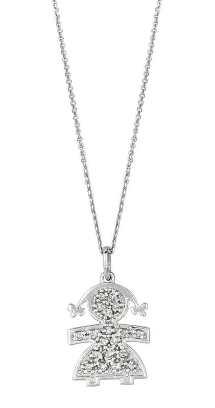 DIAMOND GIRL NECKLACE 14K GOLD (0.14 CTW)