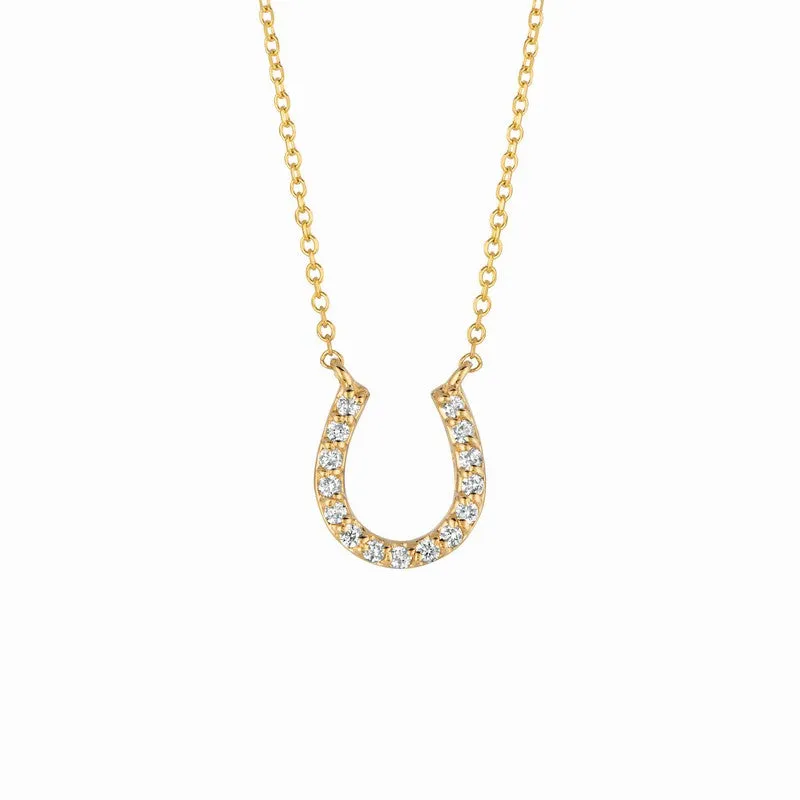 DIAMOND HORSESHOE NECKLACE 14K GOLD (0.15 CTW) 1