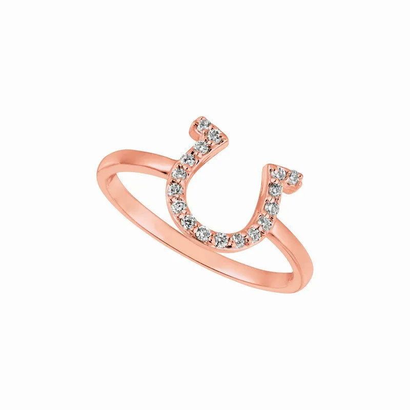DIAMOND HORSESHOE RING 14K GOLD (0.15 CTW)