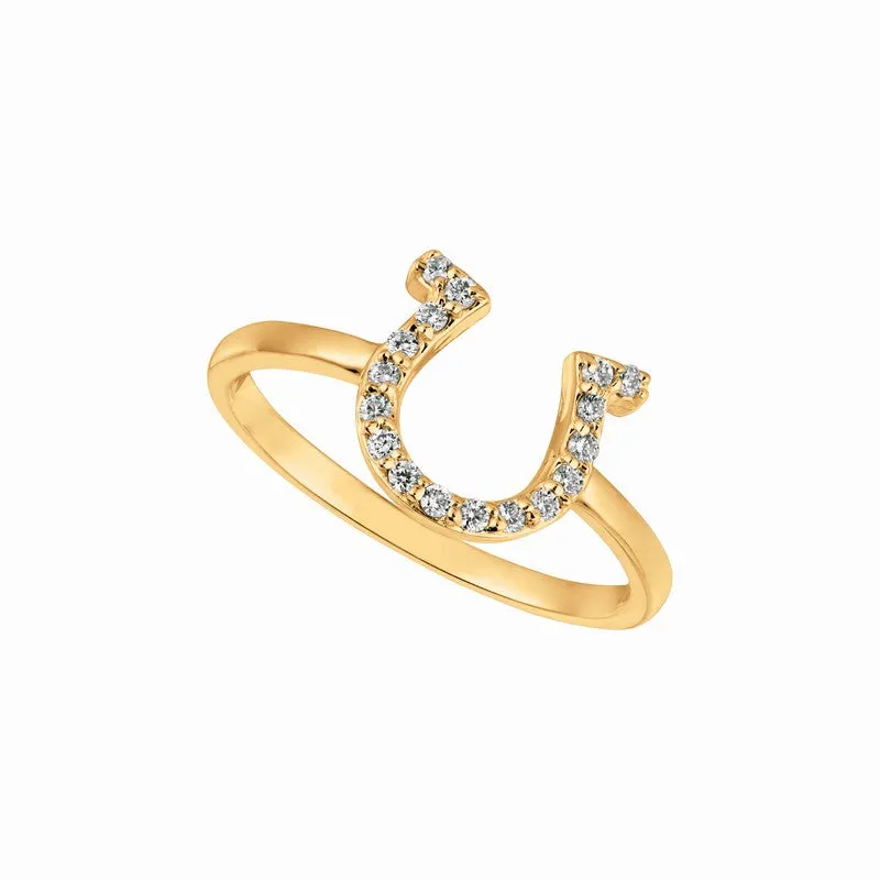 DIAMOND HORSESHOE RING 14K GOLD (0.15 CTW)