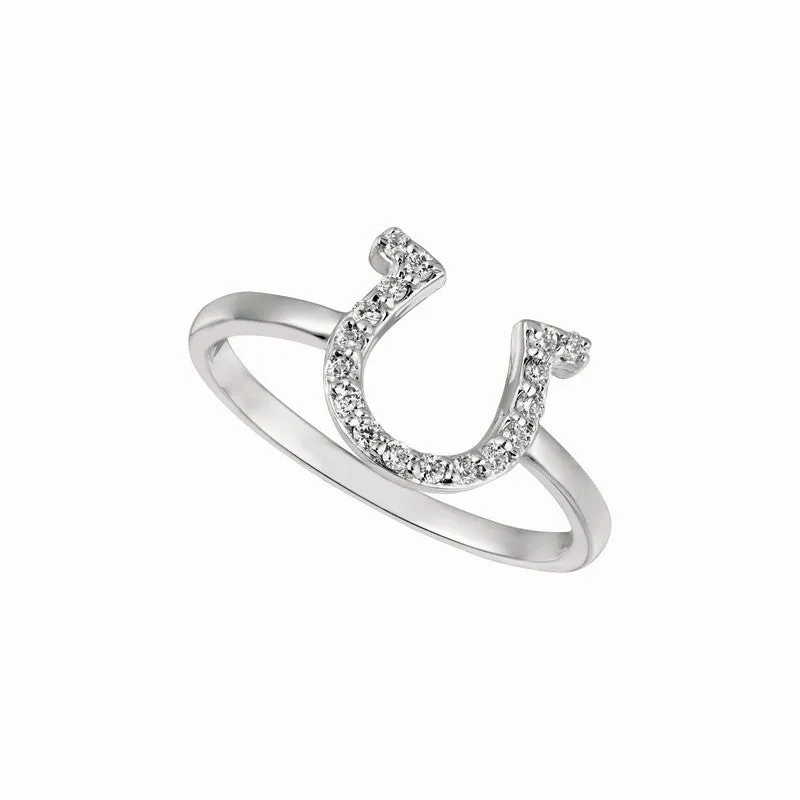 DIAMOND HORSESHOE RING 14K GOLD (0.15 CTW)
