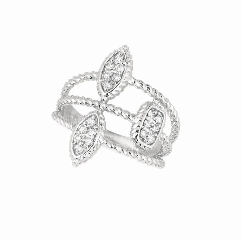 DIAMOND MARQUISE & OVAL RING 14K GOLD (0.23 CTW)