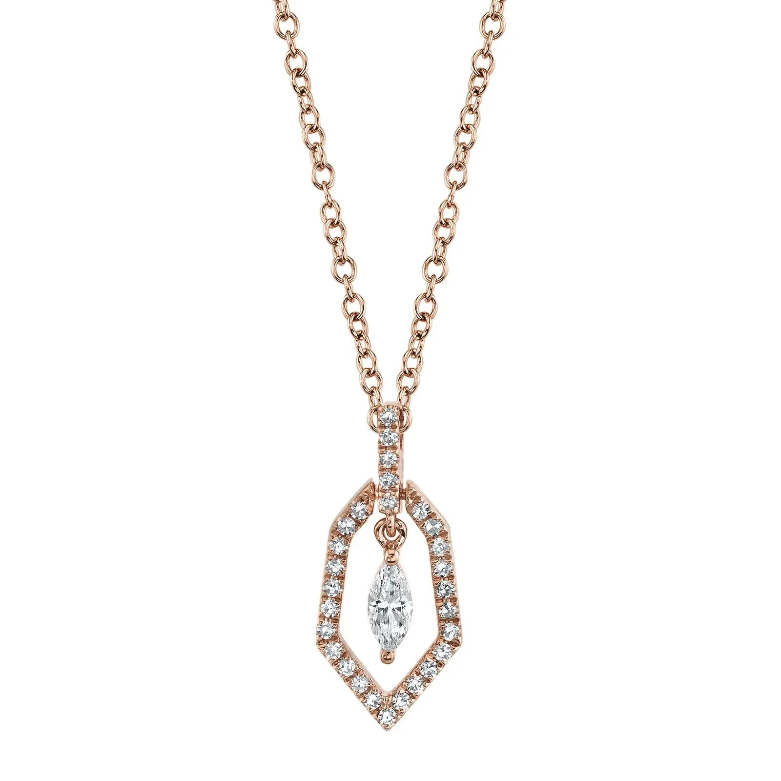 Diamond Marquise Drop Necklace