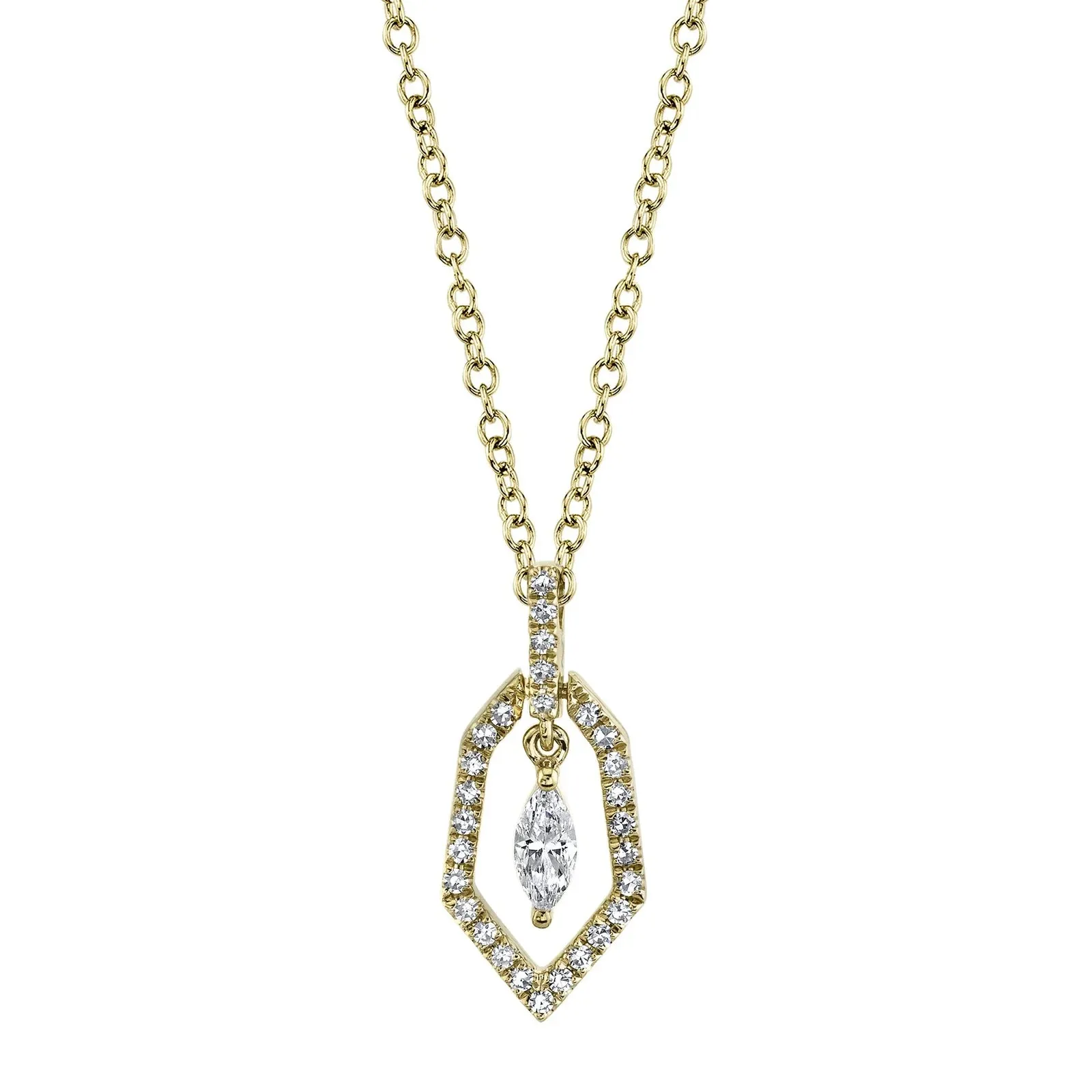 Diamond Marquise Drop Necklace