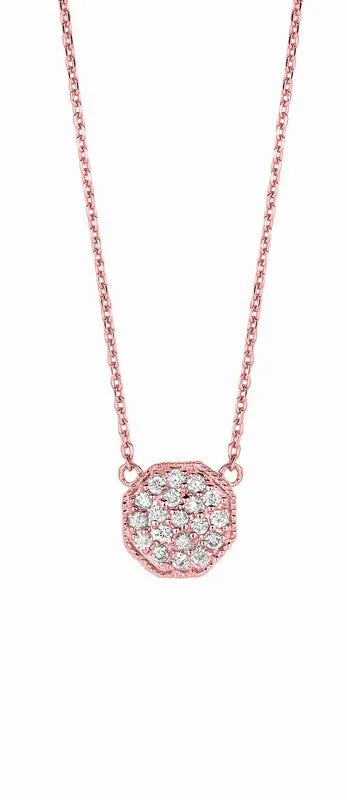 DIAMOND OCTAGONAL SHAPE NECKLACE 14K GOLD (0.27 CTW)