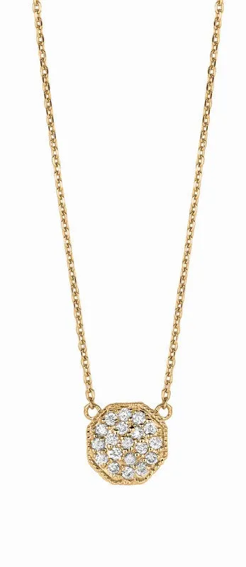DIAMOND OCTAGONAL SHAPE NECKLACE 14K GOLD (0.27 CTW)