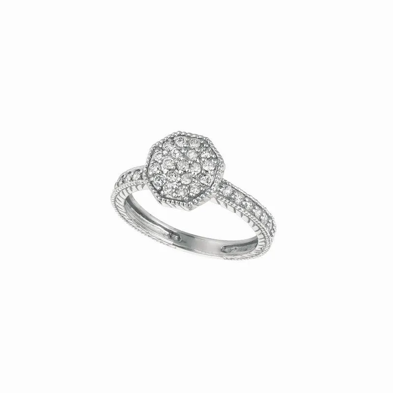 DIAMOND OCTAGONAL SHAPE RING 14K GOLD (0.5 CTW)