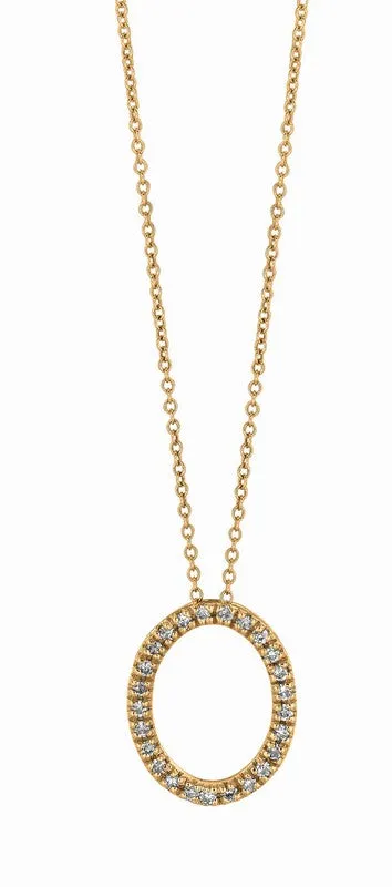 DIAMOND OVAL PENDANT NECKLACE WHITE GOLD 14K GOLD (0.25 CTW)