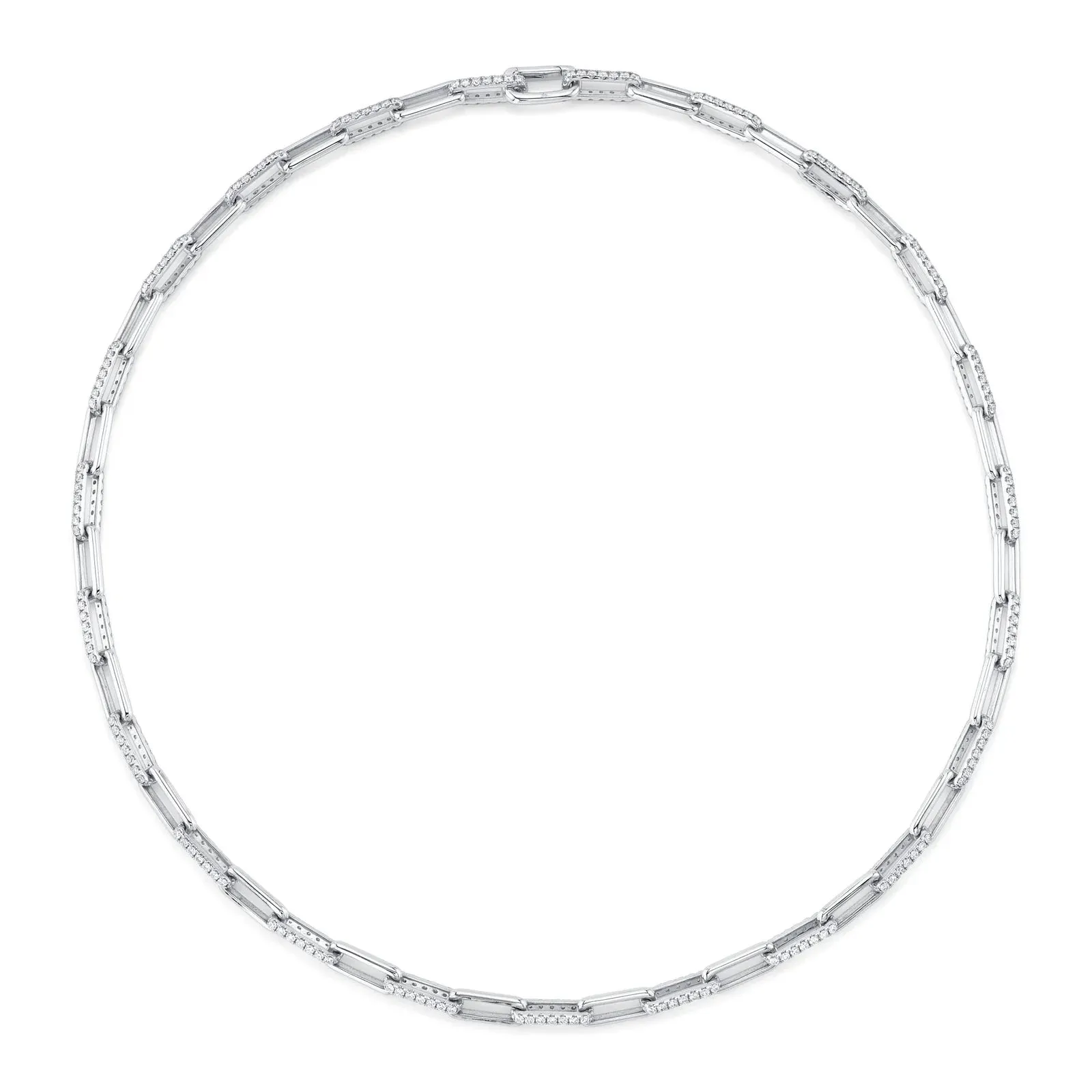 Diamond Paper Clip Chain Necklace