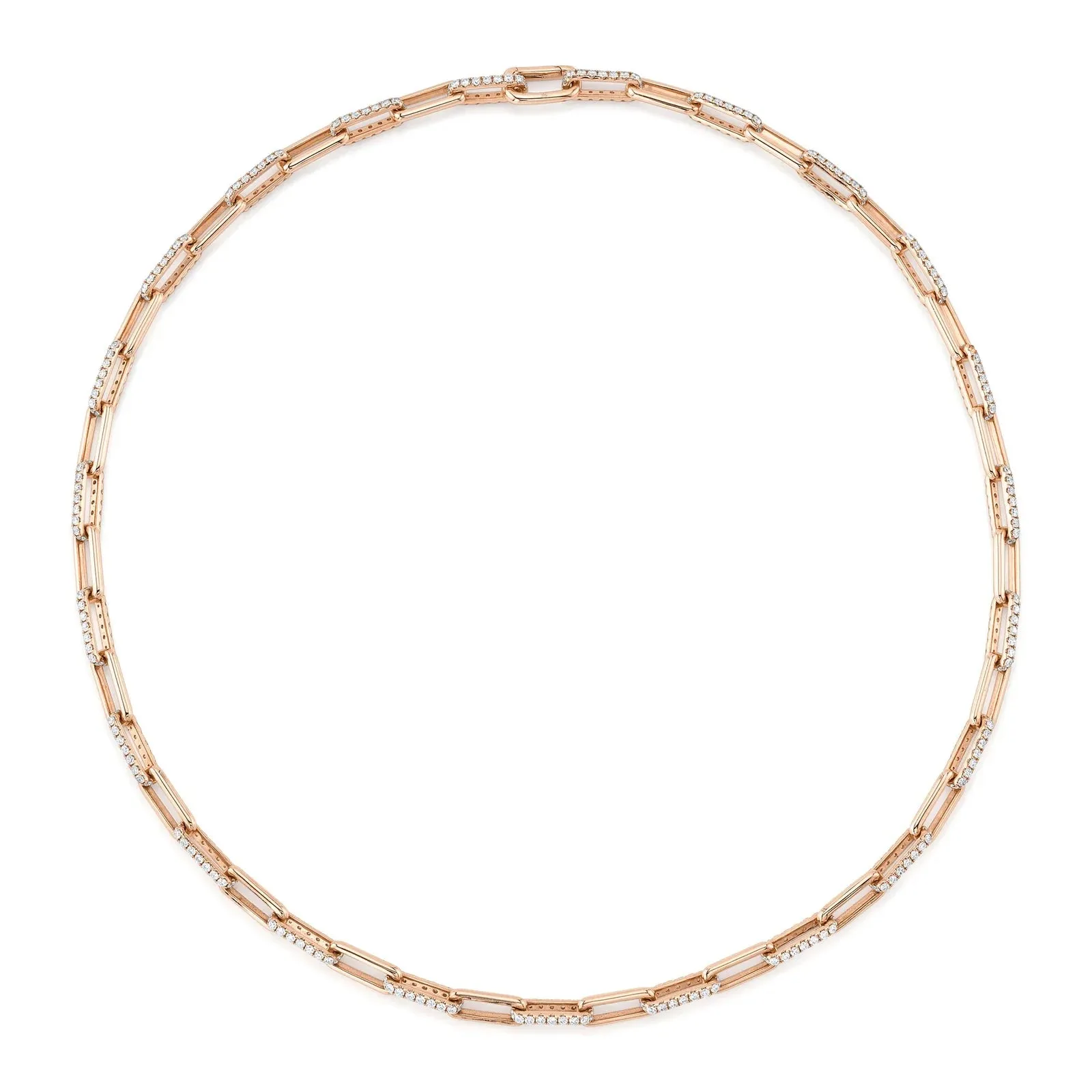 Diamond Paper Clip Chain Necklace