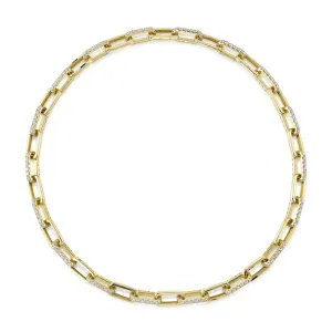 Diamond Paper Clip Chain Necklace