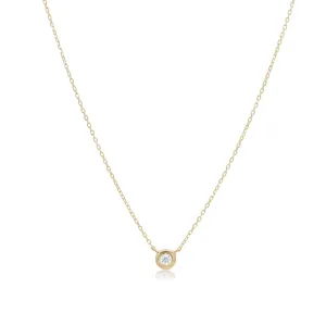 Diamond Single Bezel Necklace