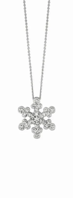 DIAMOND SNOW FLAKE NECKLACE 14K GOLD (0.25 CTW)