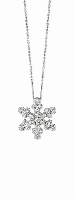 DIAMOND SNOW FLAKE NECKLACE 14K GOLD (0.25 CTW)