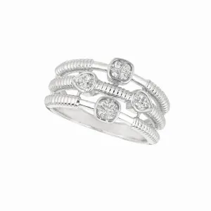 DIAMOND SQUARE & PEAR SHAPE RING 14K GOLD (0.14 CTW)