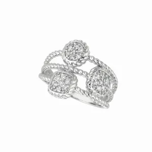 DIAMOND SQUARE & ROUND RING 14K GOLD (0.29 CTW)