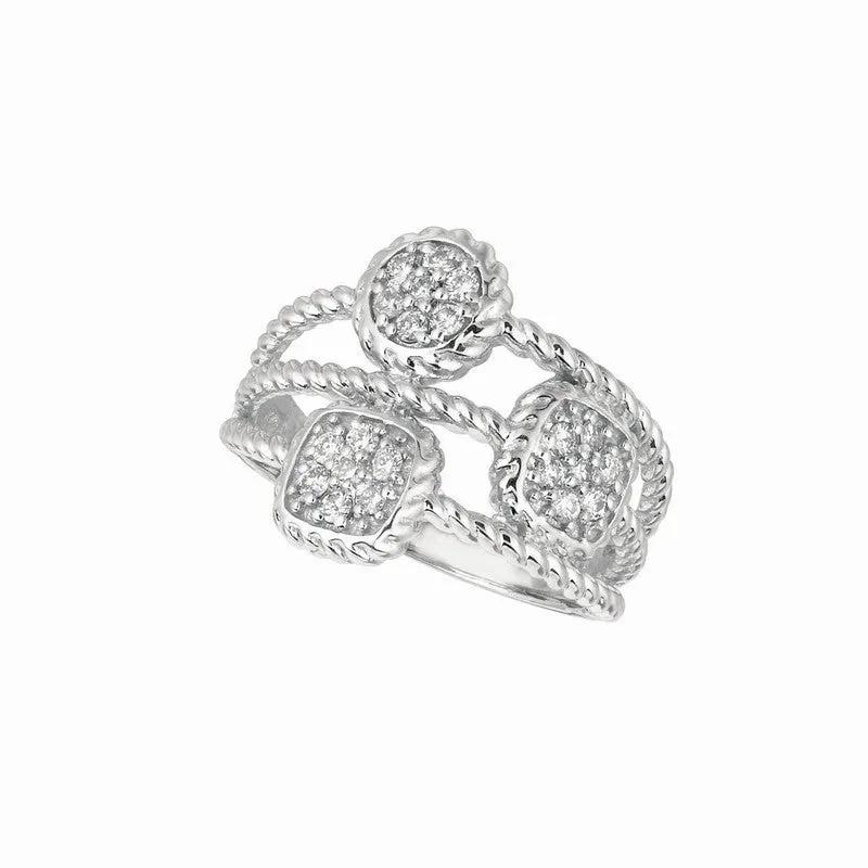 DIAMOND SQUARE & ROUND RING 14K GOLD (0.29 CTW)