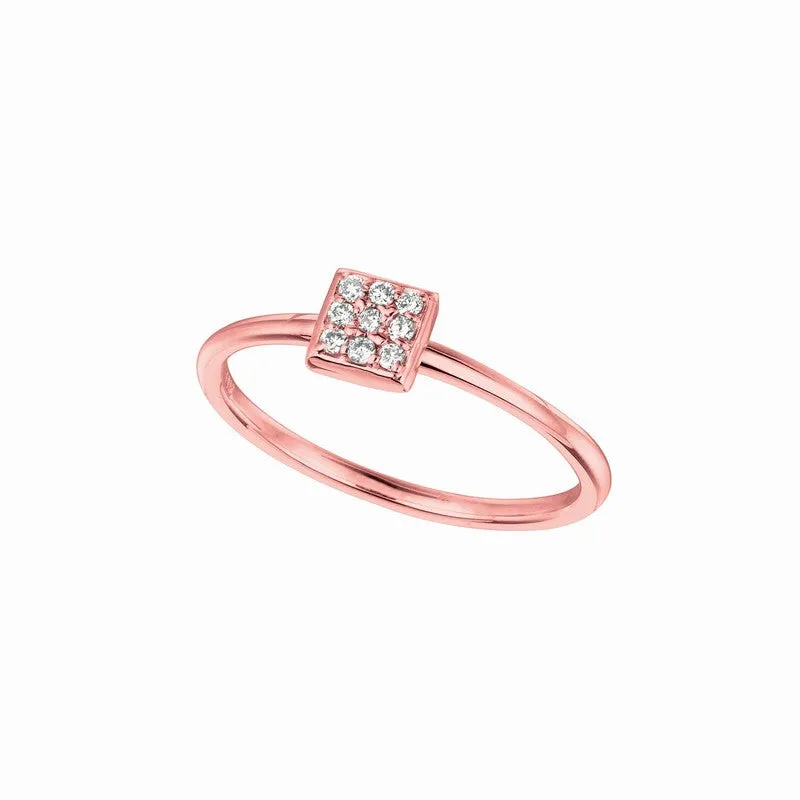DIAMOND SQUARE RING 14K GOLD (0.08 CTW)