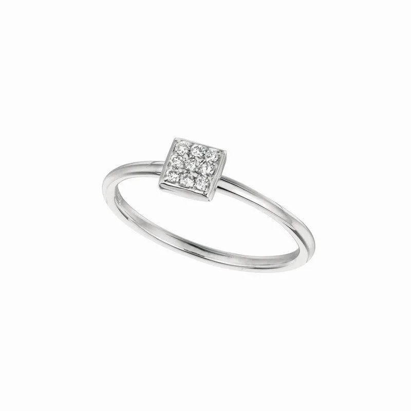 DIAMOND SQUARE RING 14K GOLD (0.08 CTW)
