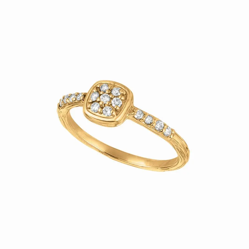 DIAMOND SQUARE RING 14K GOLD (0.25 CTW)