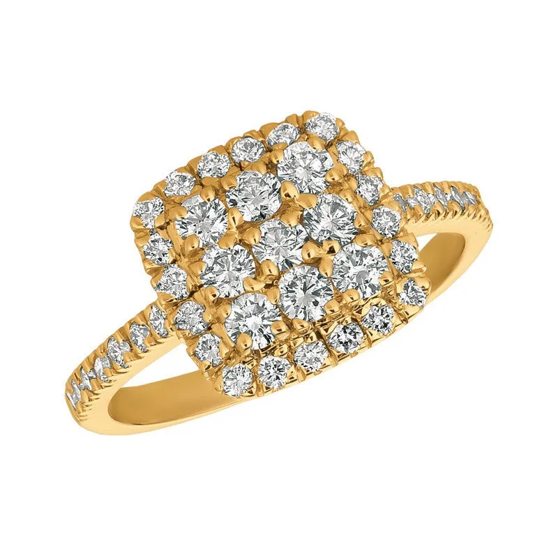 DIAMOND SQUARE RING 14K GOLD (0.75 CTW)