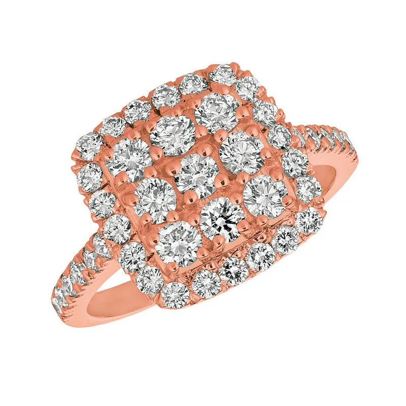 DIAMOND SQUARE RING 14K GOLD (1.5 CTW)