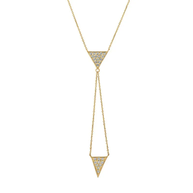 DIAMOND TRIANGLE DROP NECKLACE 14K GOLD (0.53 CTW)