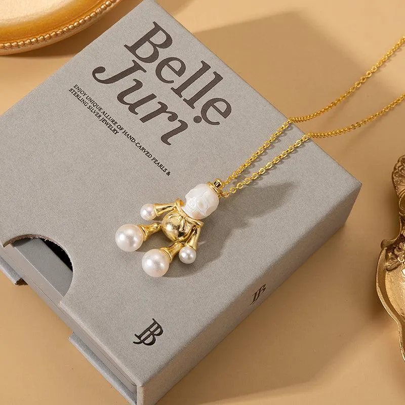 Doll Pearl Skull Necklace