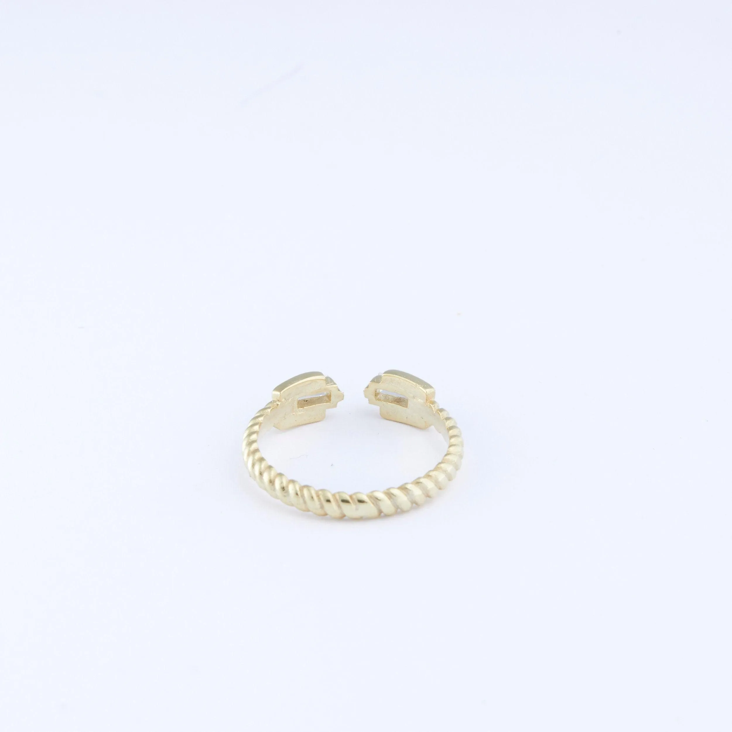 Double Baguette Diamond Ring - 18K Gold Vermeil