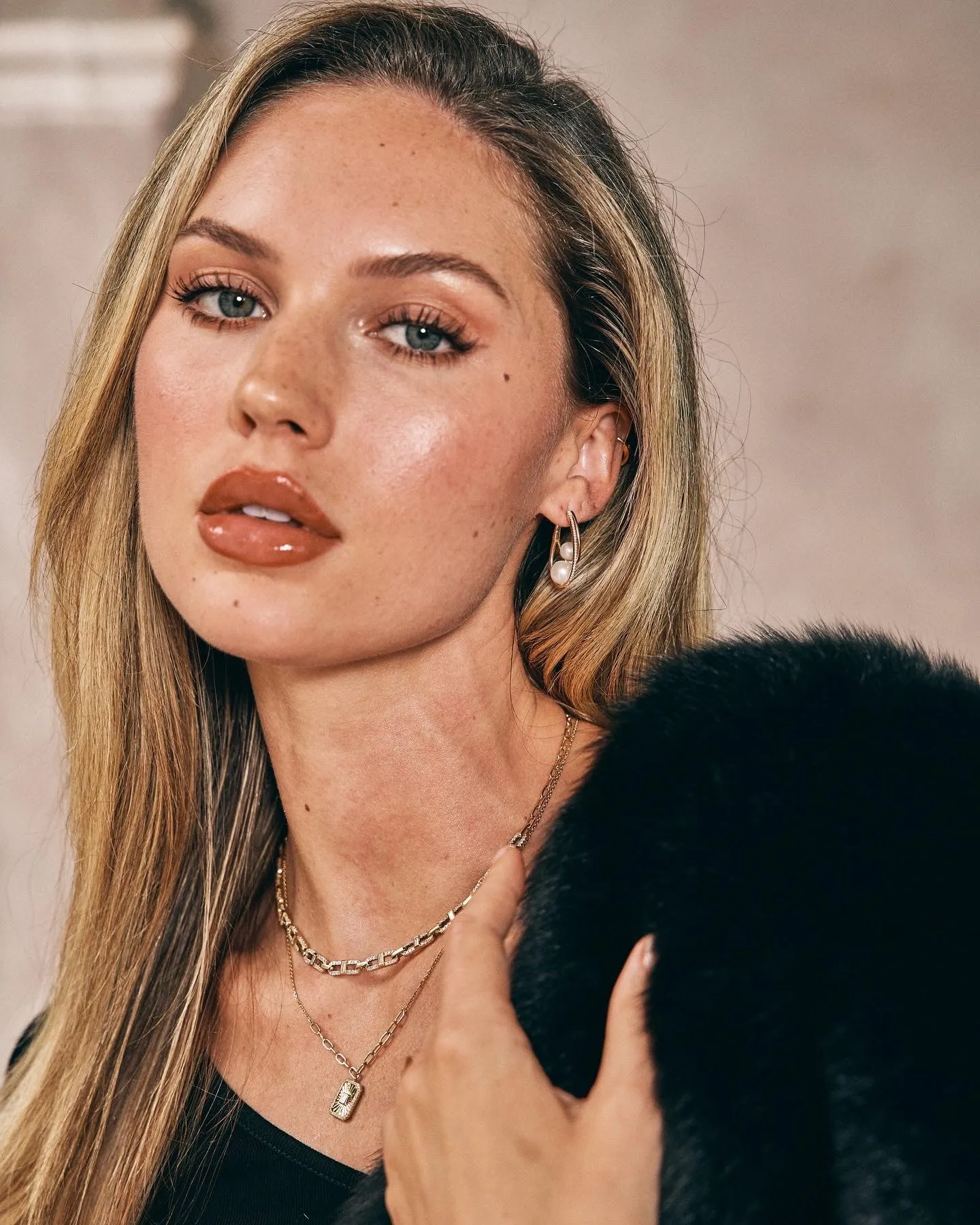 Double Pearl Hoops