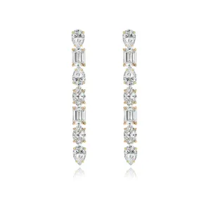 Dropdown Multi Shape Diamonds Statement Earring