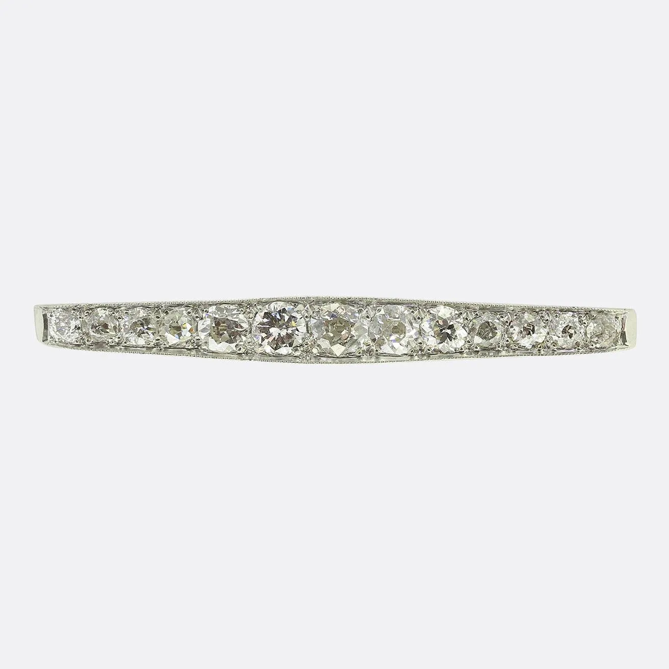 Edwardian Old Cut Diamond Bar Brooch