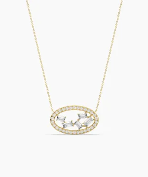 Elegant Ellipse Diamond Necklace