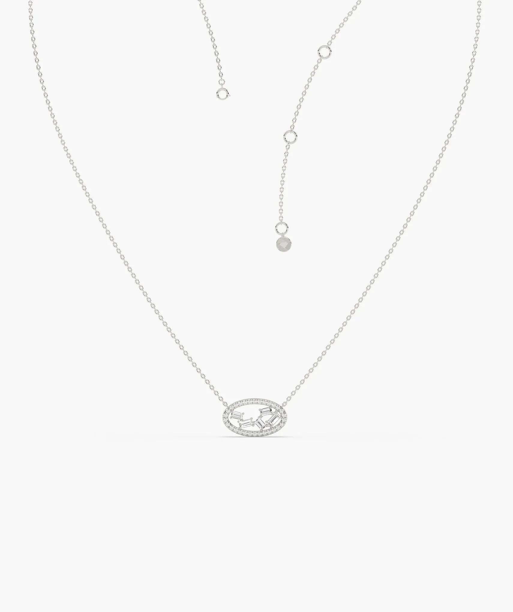 Elegant Ellipse Diamond Necklace