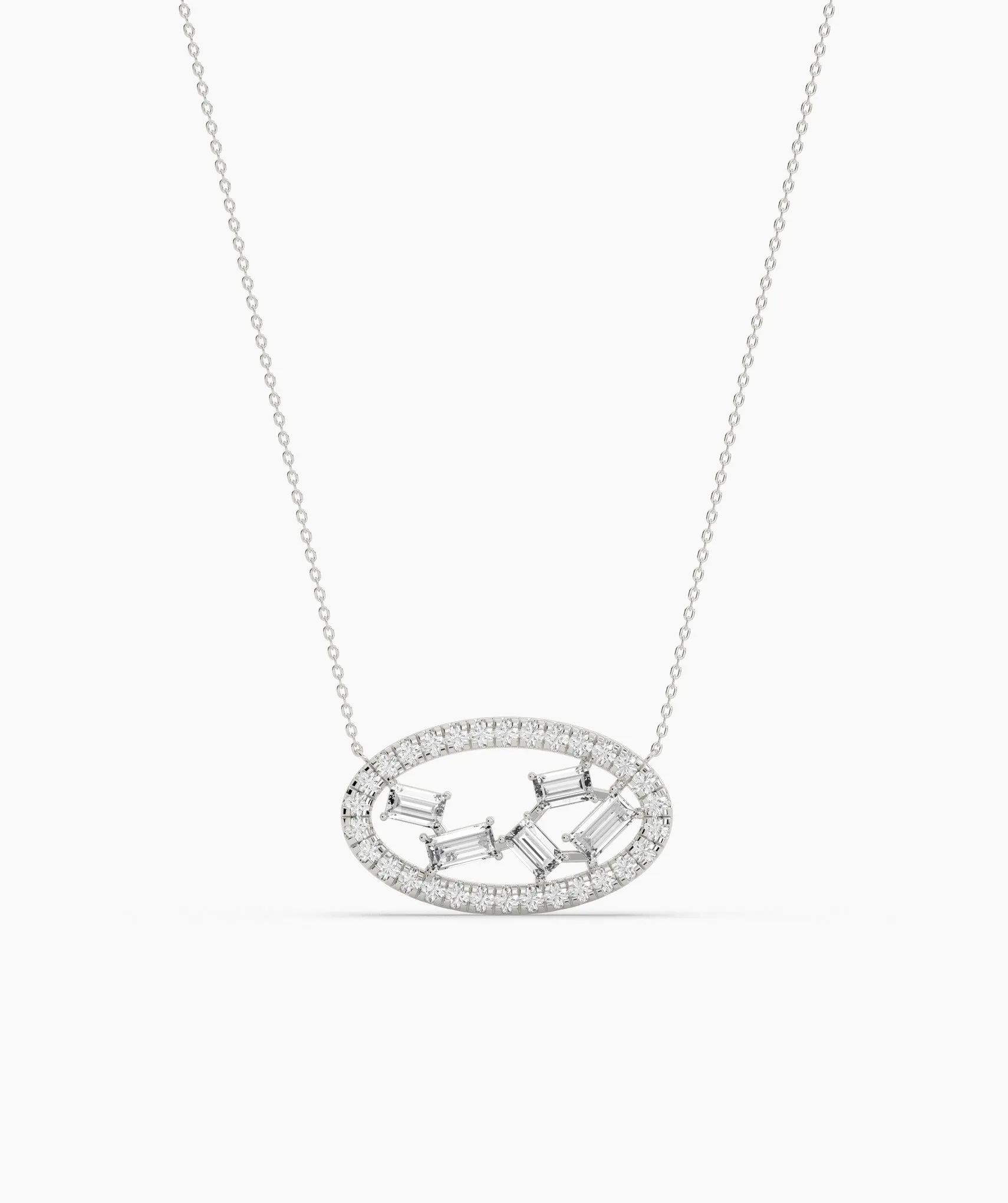 Elegant Ellipse Diamond Necklace