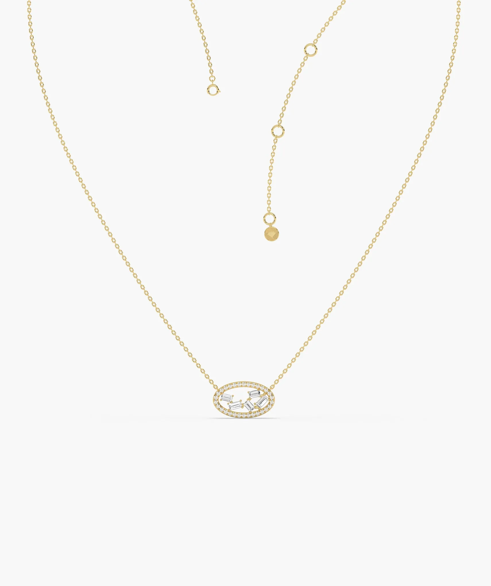 Elegant Ellipse Diamond Necklace