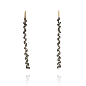 Elongated Curved Diamond Earrings
