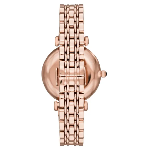 EMPORIO ARMANI Black Dial Gold Stainless Steel Watch For Ladies - AR11206