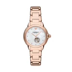 Emporio Armani Women's Automatic, Rose Gold-Tone Stainless Steel Watch